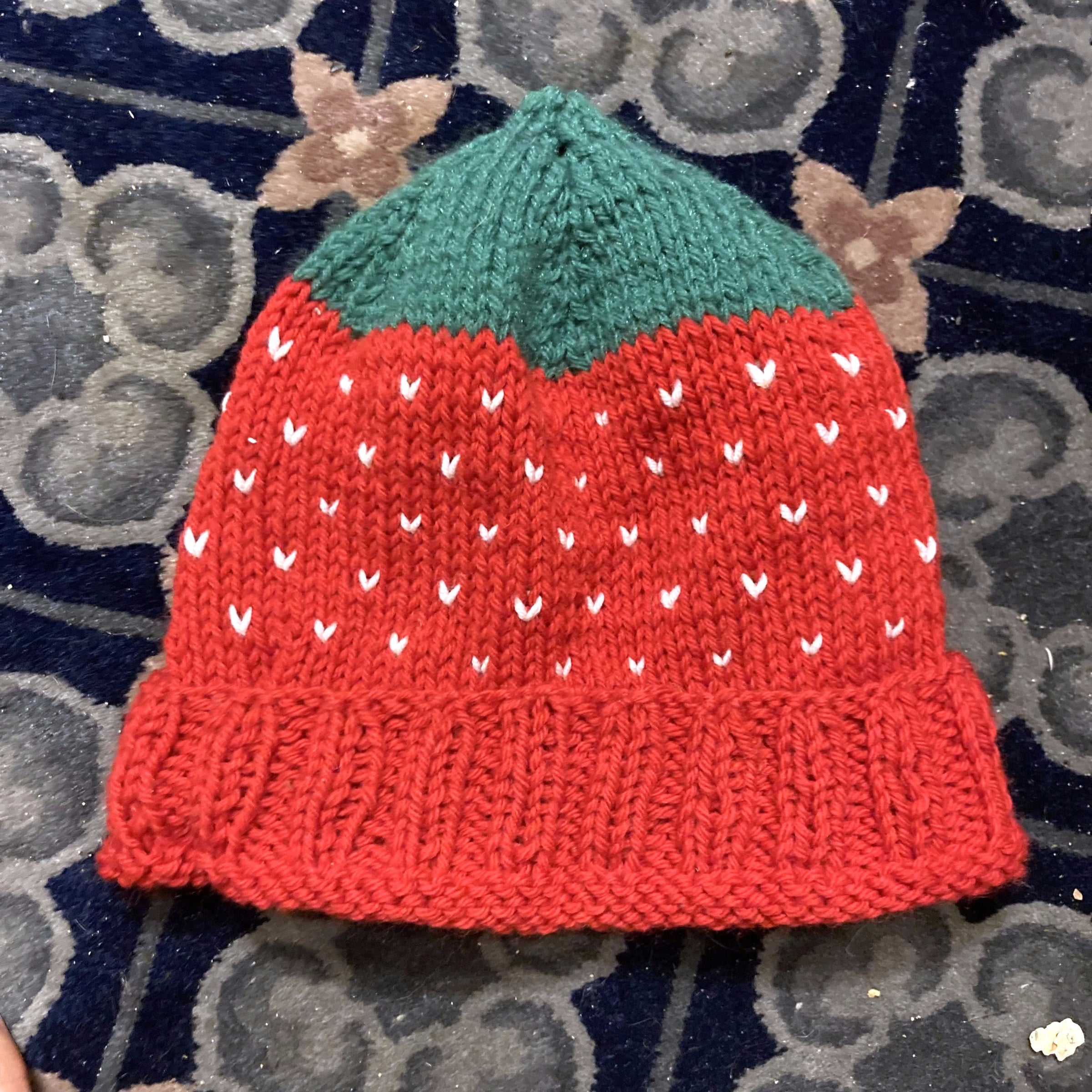 Handmade Red Strawberry Knit Hat Strawberry Baby Hat Knitting Pattern - Studio Knit main image 2